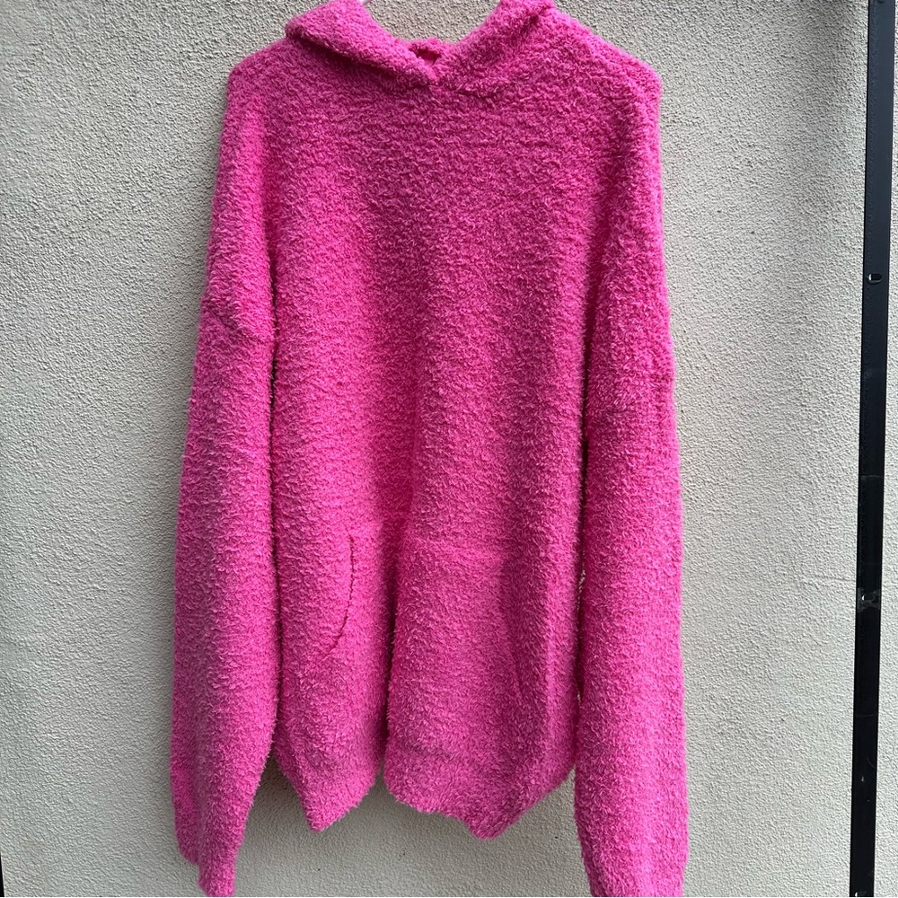 SKIMS Vibrant Pink Fuzzy Sweater